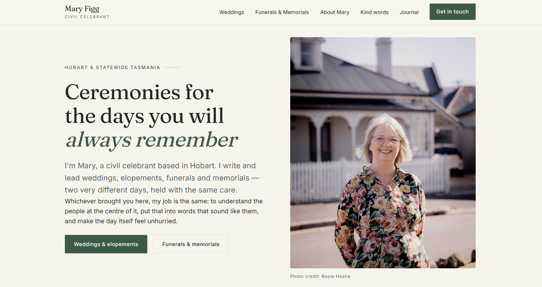 Mary Figg civil celebrant website homepage